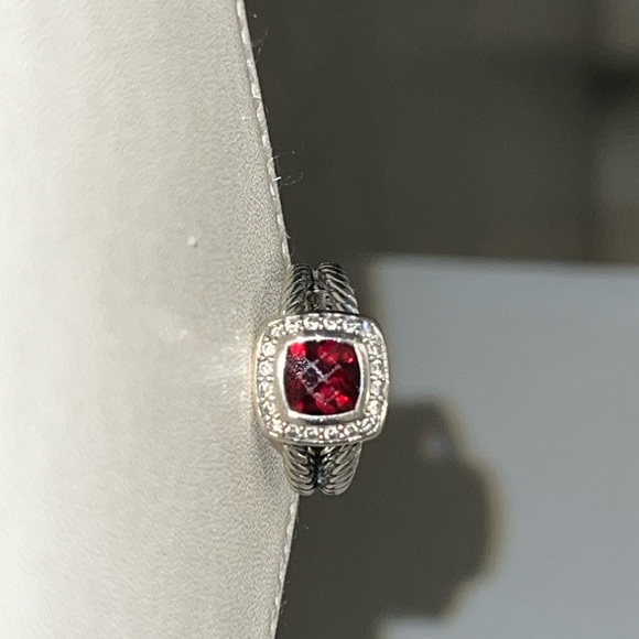 COPY - David Yurman Petite Albion ® Ring Sterling Silver w/ Garnet + Diamonds - Picture 3 of 14